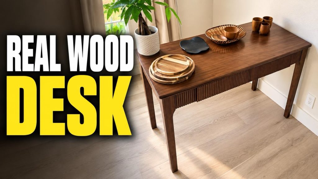 47.2-Inch Fluted Walnut-Look Wood Desk Review